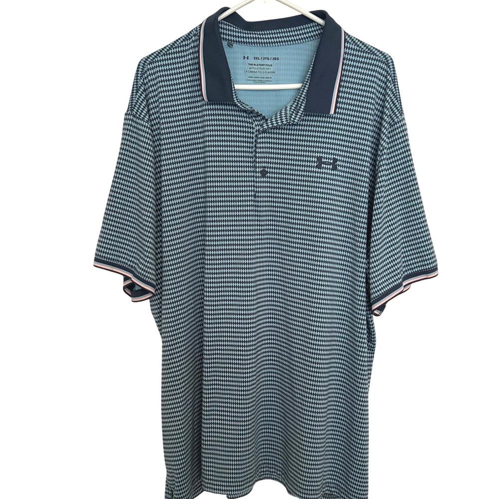 Under Armour Mens Polo‎ Performance Golf 3XL Blue Diamond